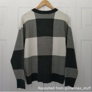 Tahari Womens Long Sleeve Sweater Green Beige X-Large